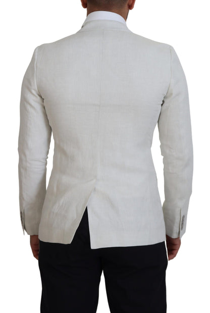 Elegante witte Sicilia blazer met enkele rij knopen