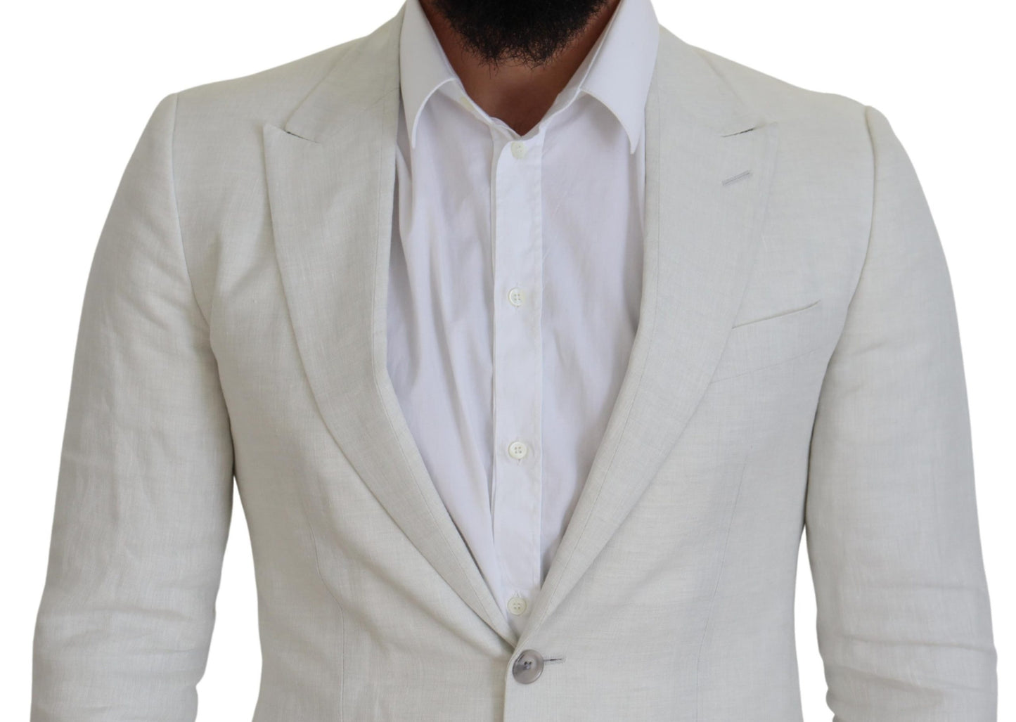 Elegante witte Sicilia blazer met enkele rij knopen