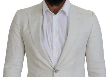 Elegante blazer blanco Sicilia de un solo pecho