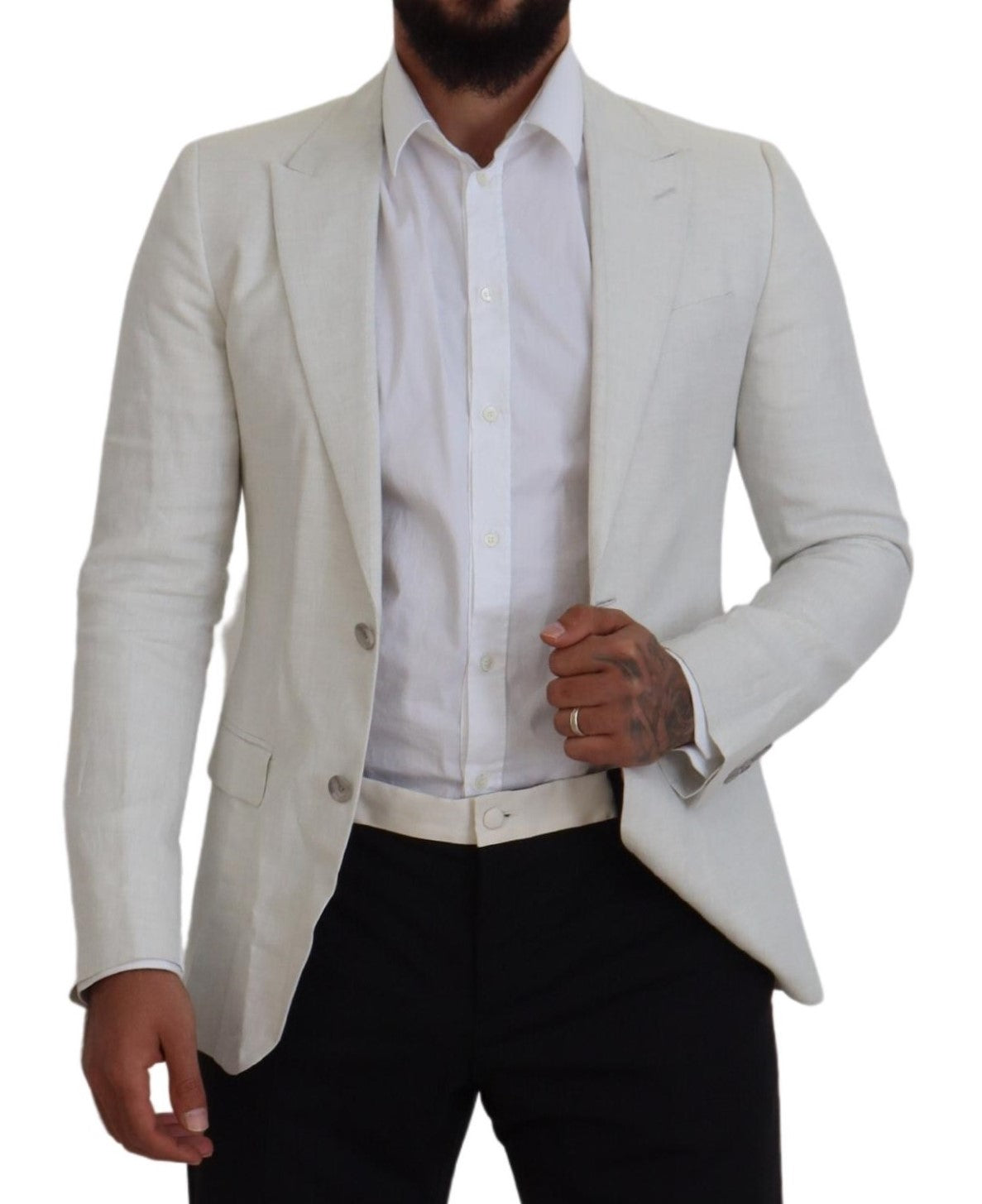 Elegante witte Sicilia blazer met enkele rij knopen