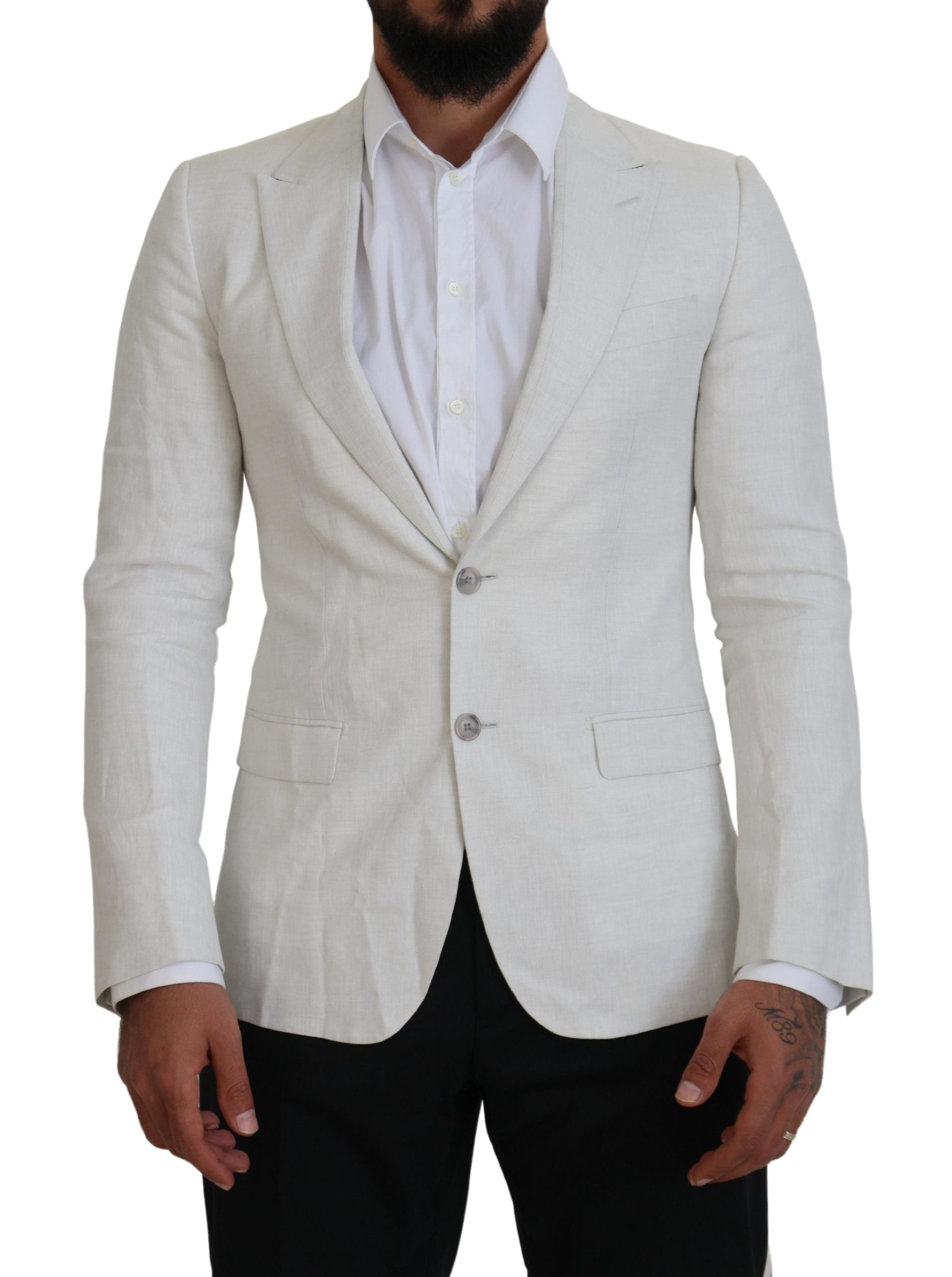 Elegante witte Sicilia blazer met enkele rij knopen