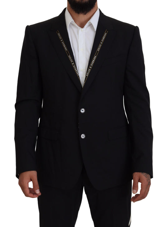 Zwarte blazer met enkele rij knopen in Siciliaanse stijl