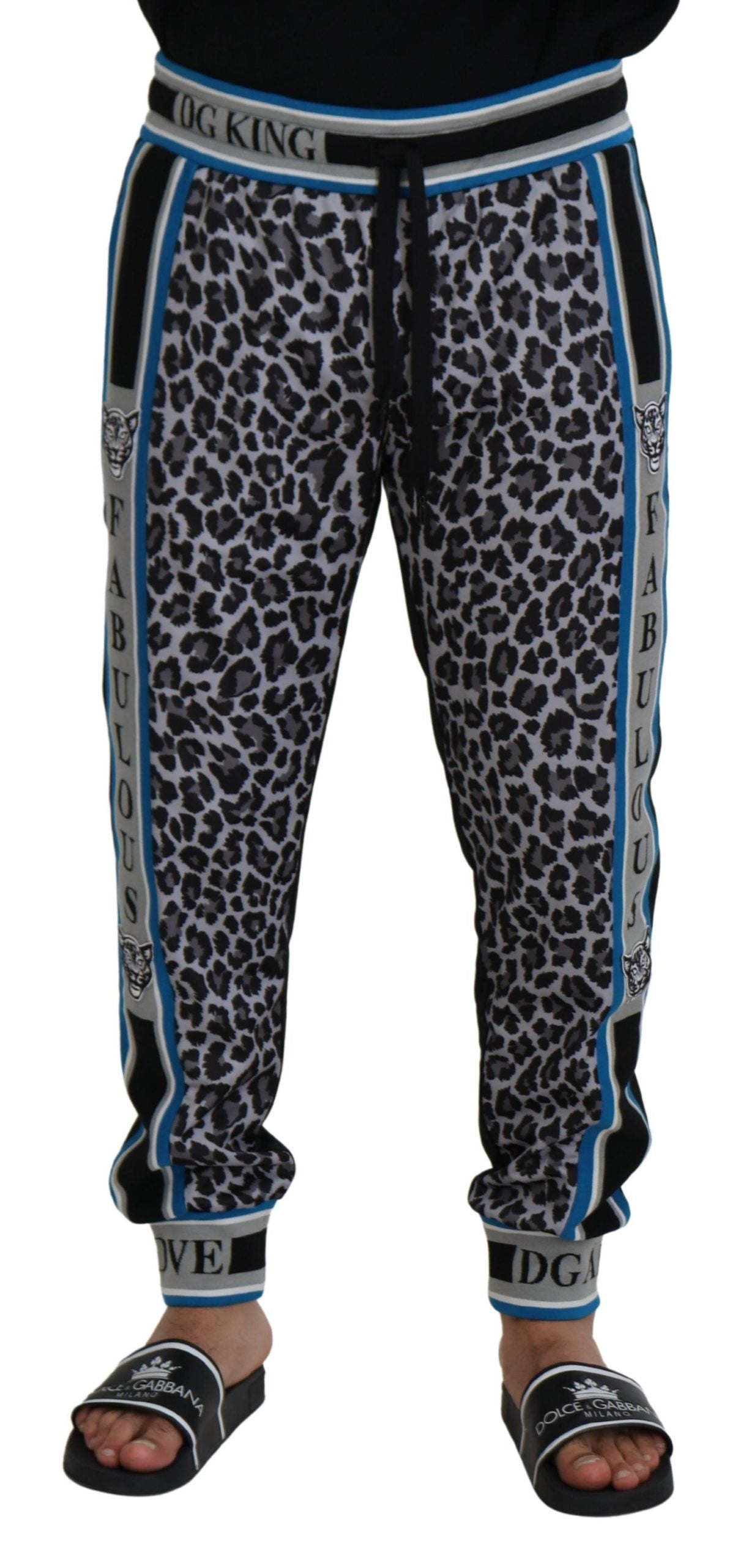 Veelkleurige DG King joggingbroek met luipaardprint