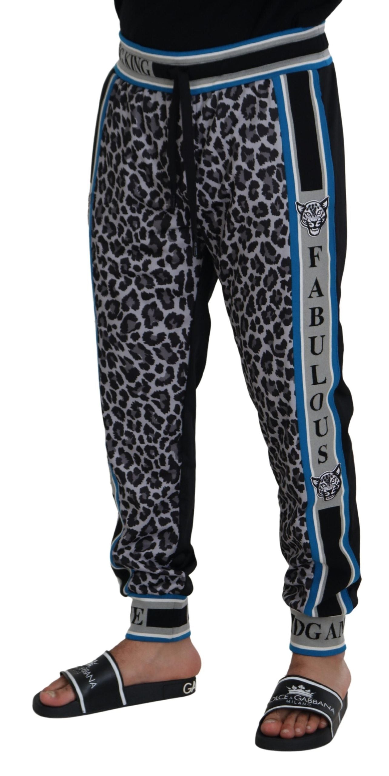 Veelkleurige DG King joggingbroek met luipaardprint