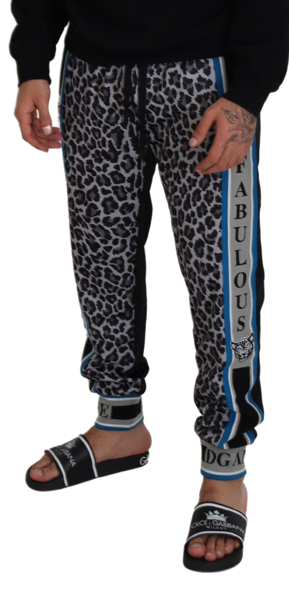 Veelkleurige DG King joggingbroek met luipaardprint