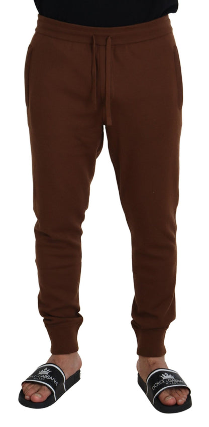 Elegantes pantalones jogger de cachemira marrón