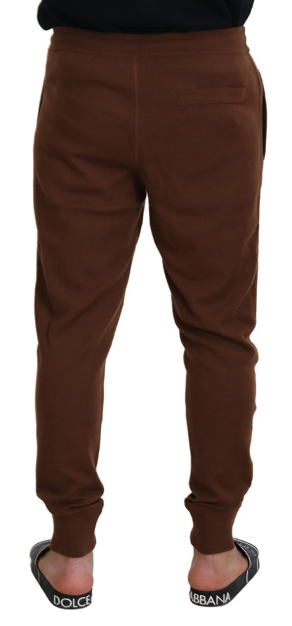 Elegantes pantalones jogger de cachemira marrón