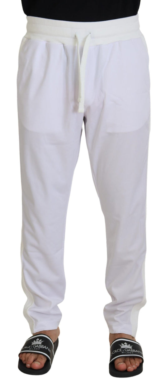 Witte polyester joggingbroek met kroonlogo