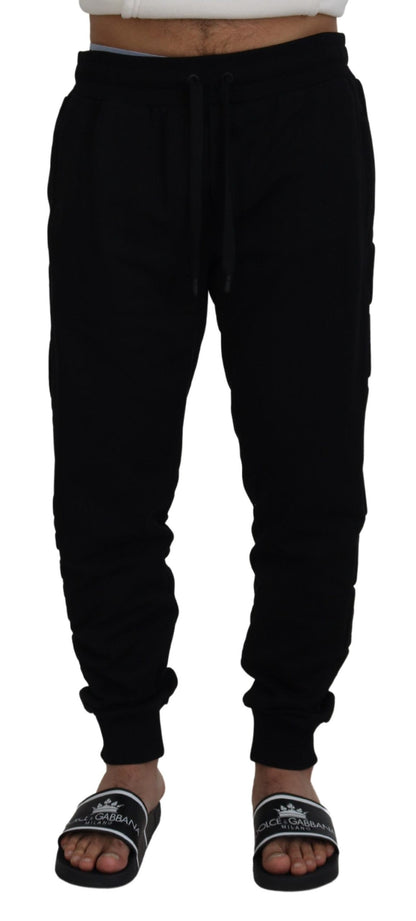 Elegantes pantalones jogger de algodón negros