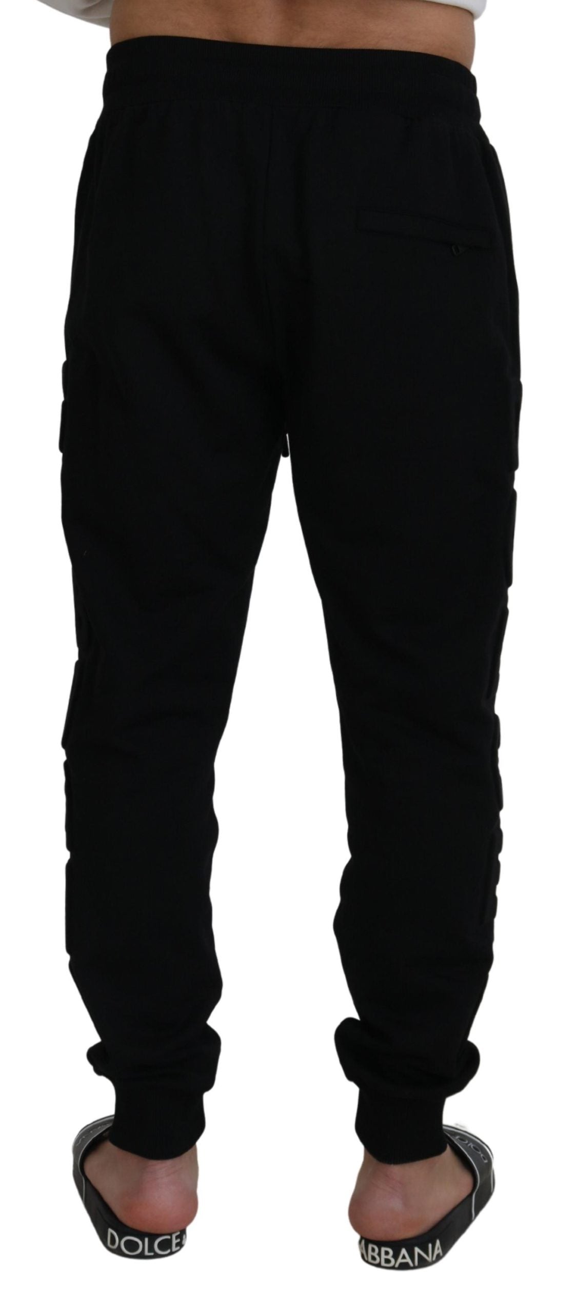 Elegantes pantalones jogger de algodón negros