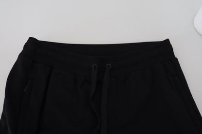 Elegantes pantalones jogger de algodón negros