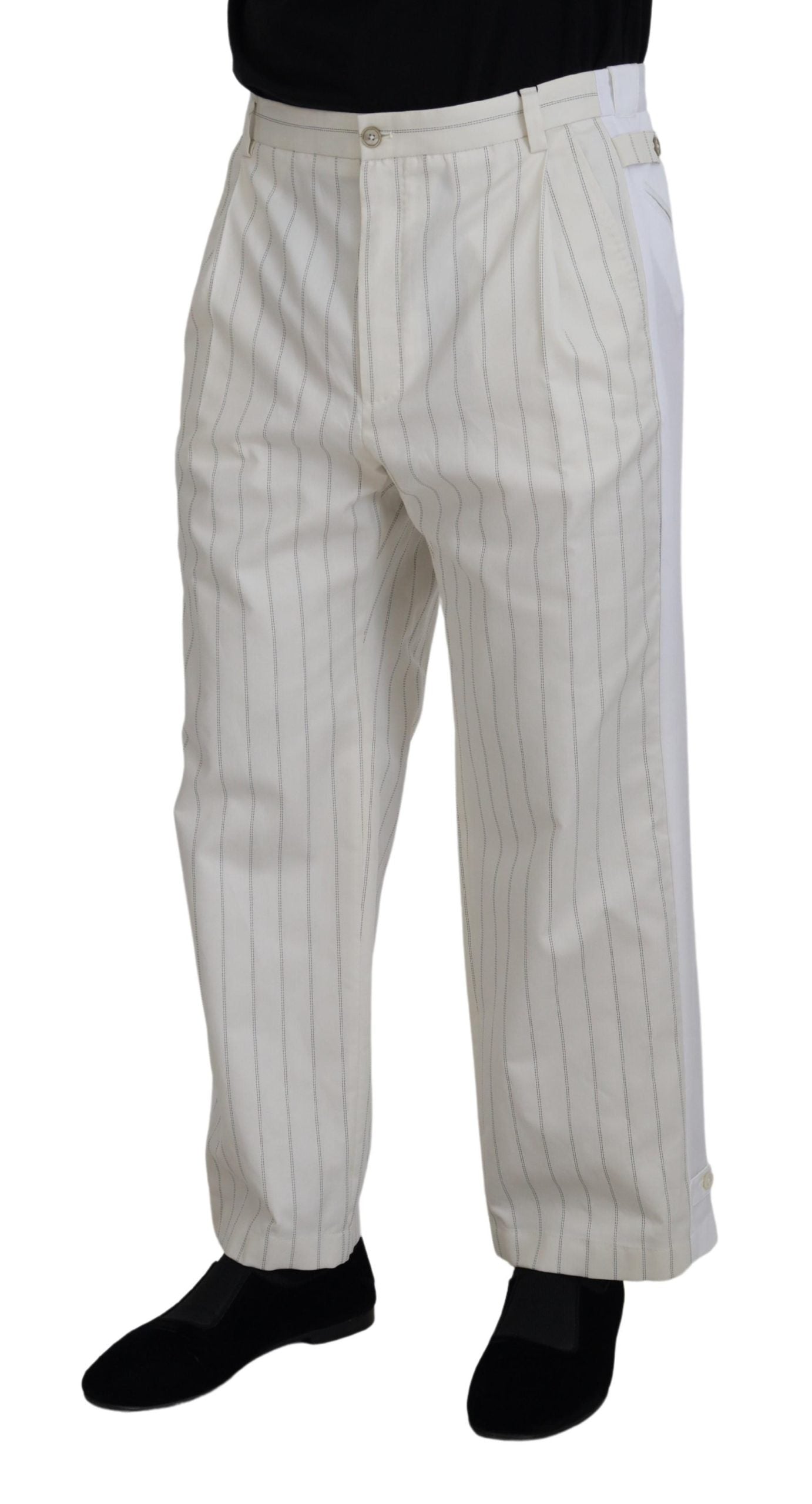 Pantalones MainLine elegantes a rayas blancas