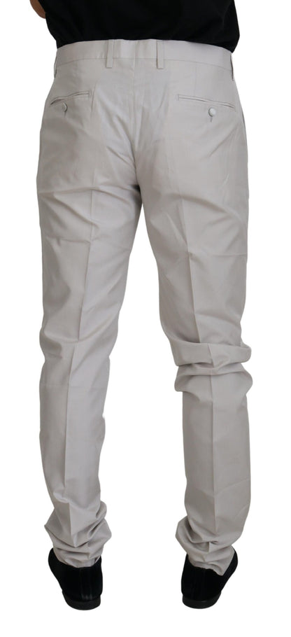 Pantalón Elegante De Mezcla De Seda Blanco Roto