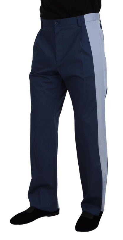 Pantalones elegantes de mezcla de algodón azul para hombre