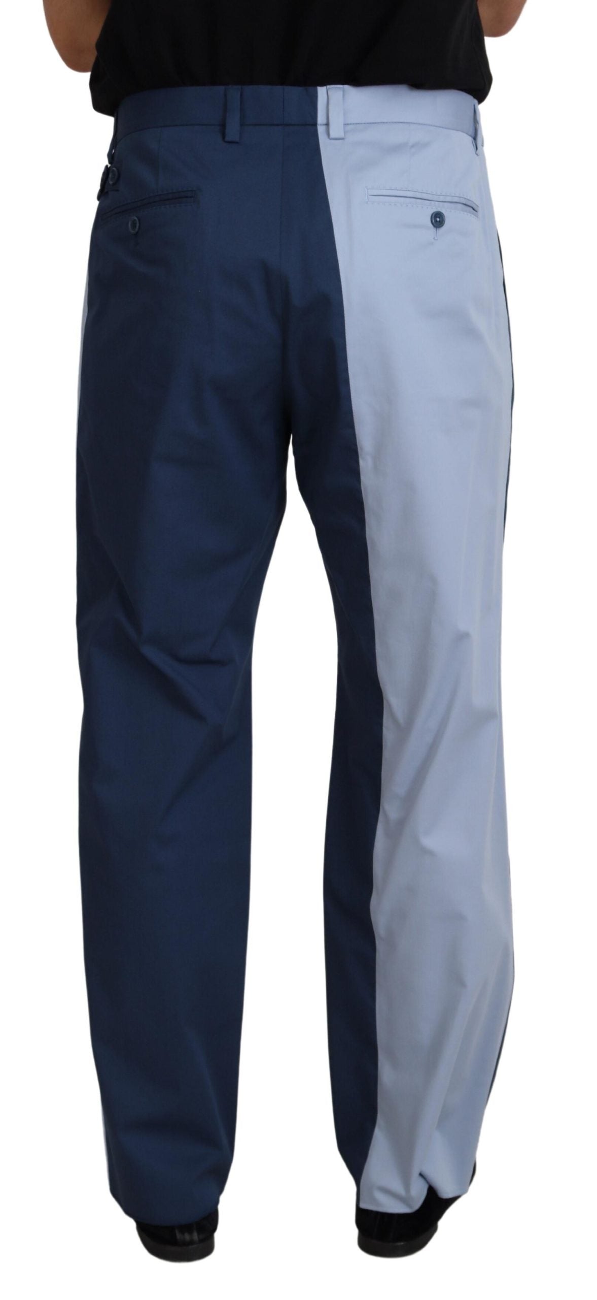 Pantalones elegantes de mezcla de algodón azul para hombre