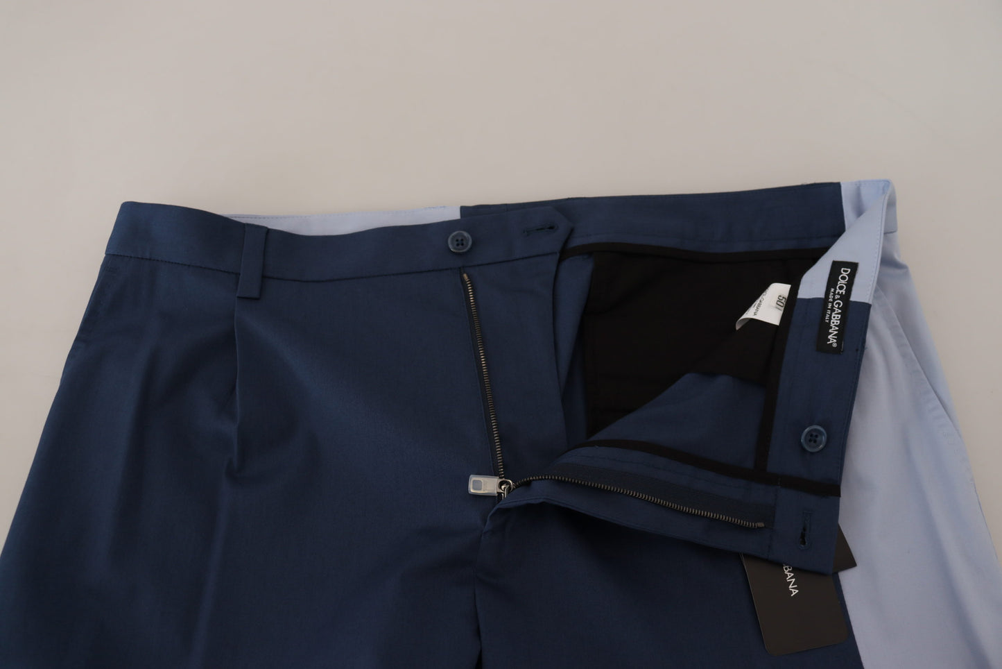 Pantalones elegantes de mezcla de algodón azul para hombre