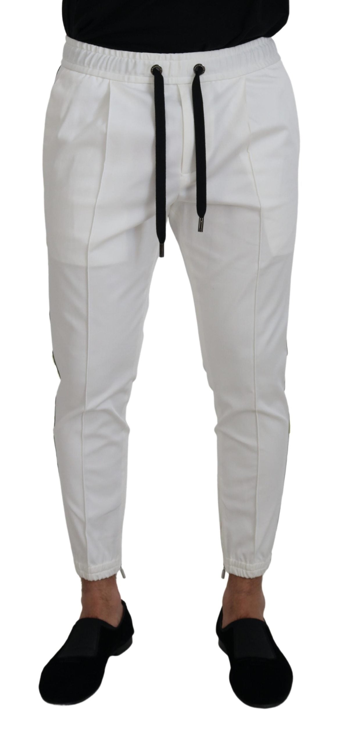 Elegantes pantalones jogger de algodón blanco