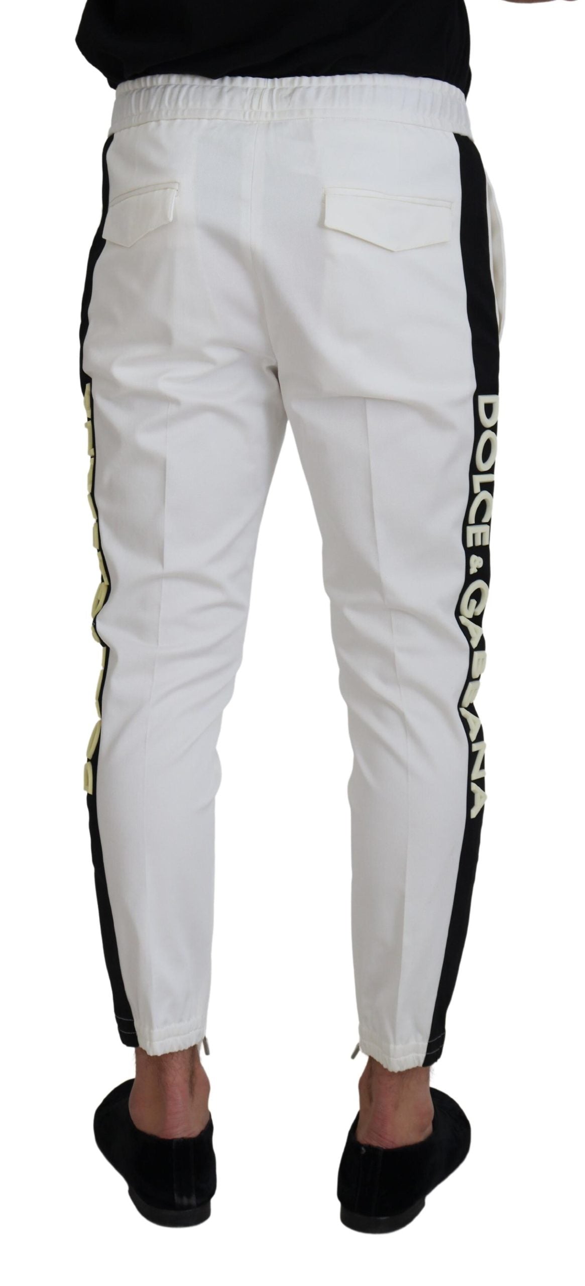 Elegantes pantalones jogger de algodón blanco