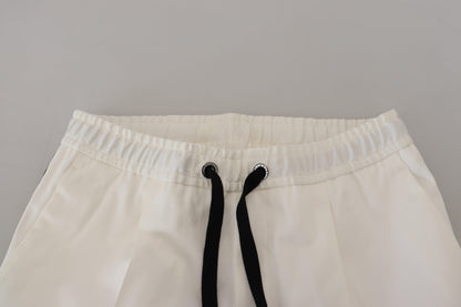 Elegantes pantalones jogger de algodón blanco