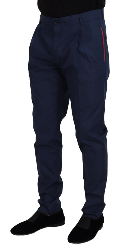 Blauwe katoenen chino formele broek