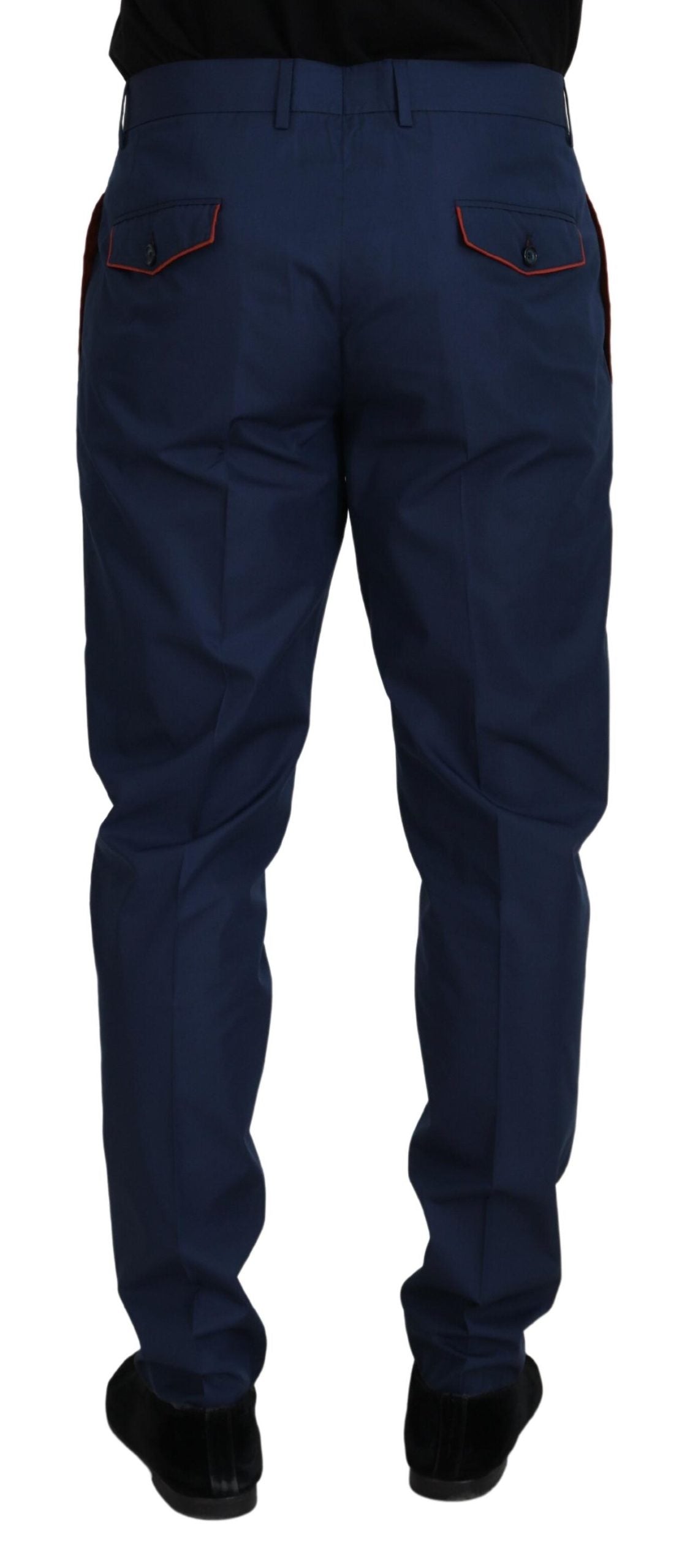 Blauwe katoenen chino formele broek