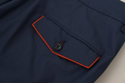 Blauwe katoenen chino formele broek