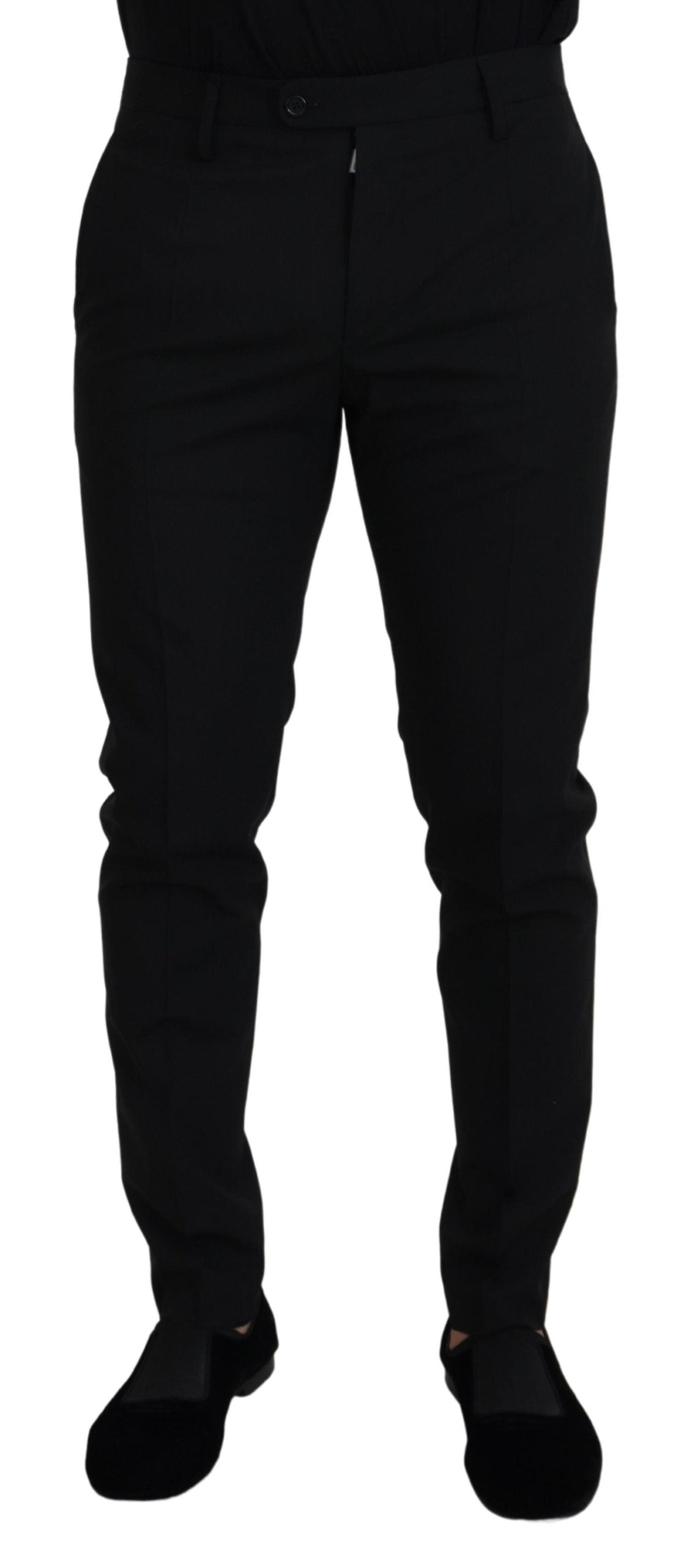 Zwarte polyester chino formele broek