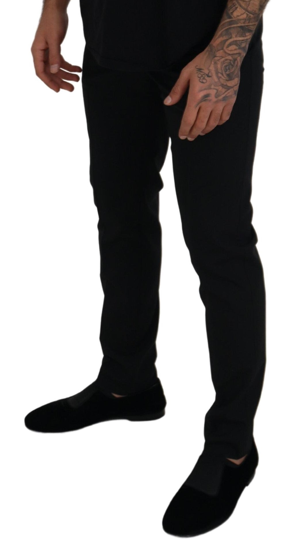 Zwarte polyester chino formele broek