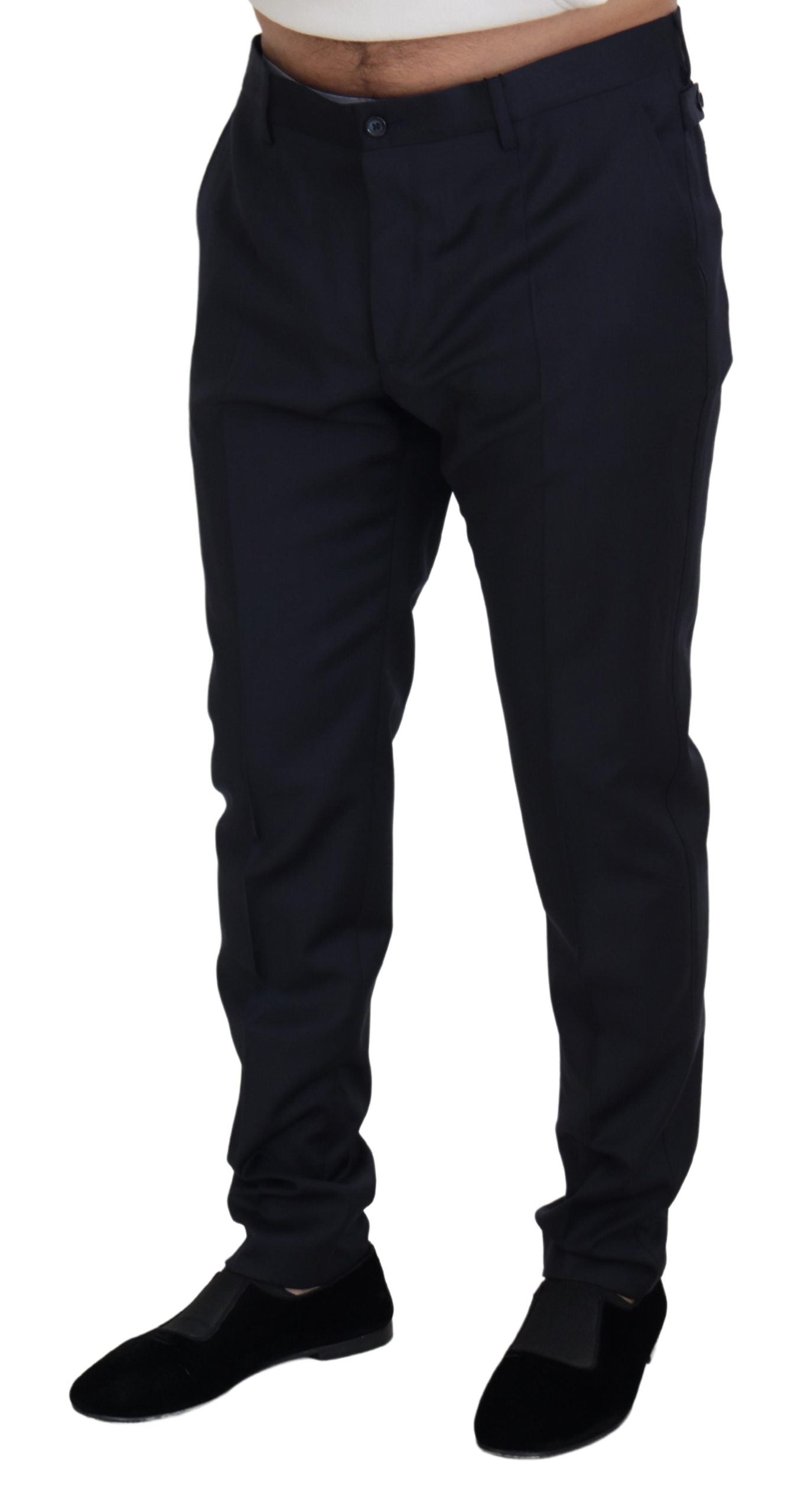 Blauwe wollen chino formele broek