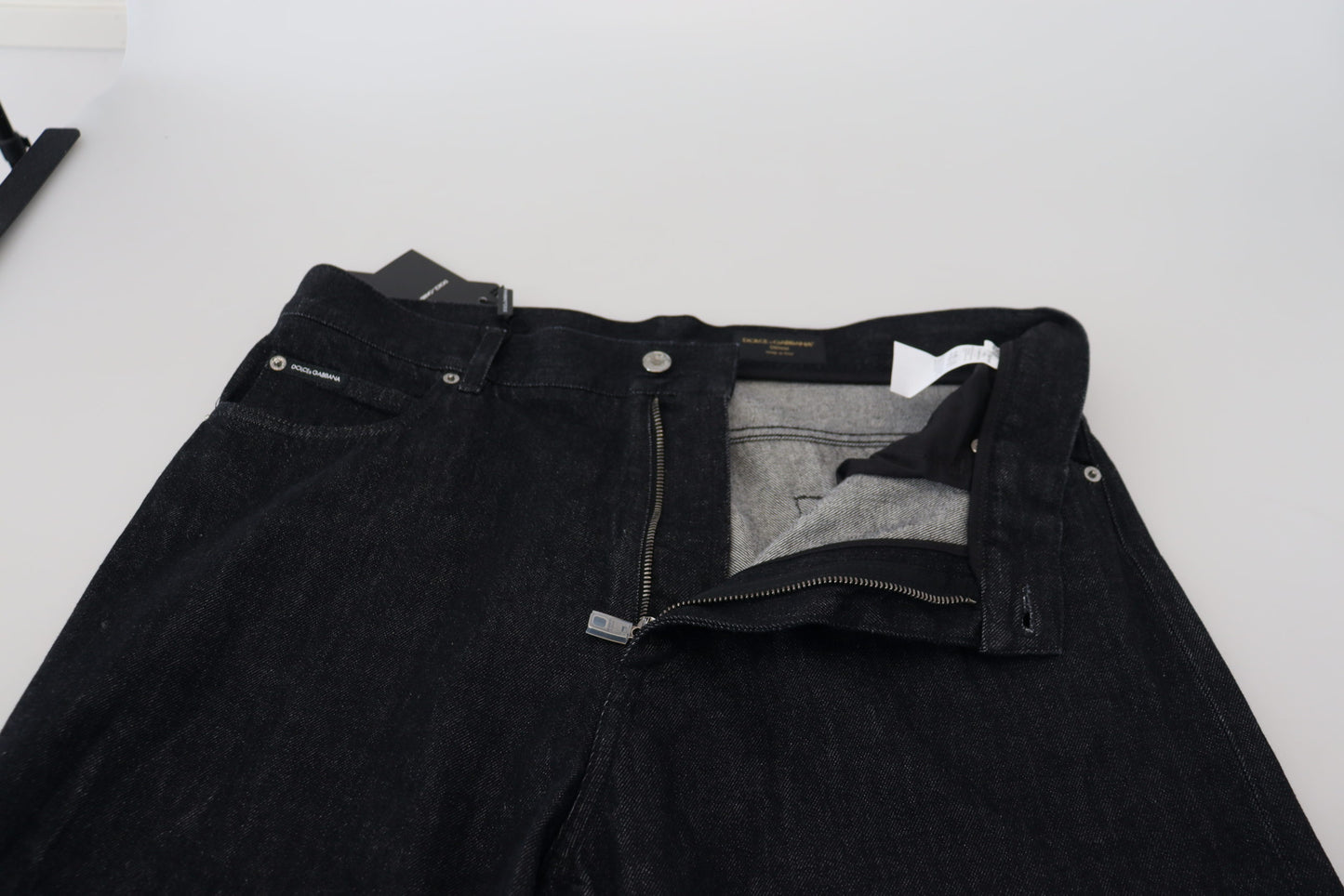 Zwart gewassen katoenen casual denim jeans voor heren