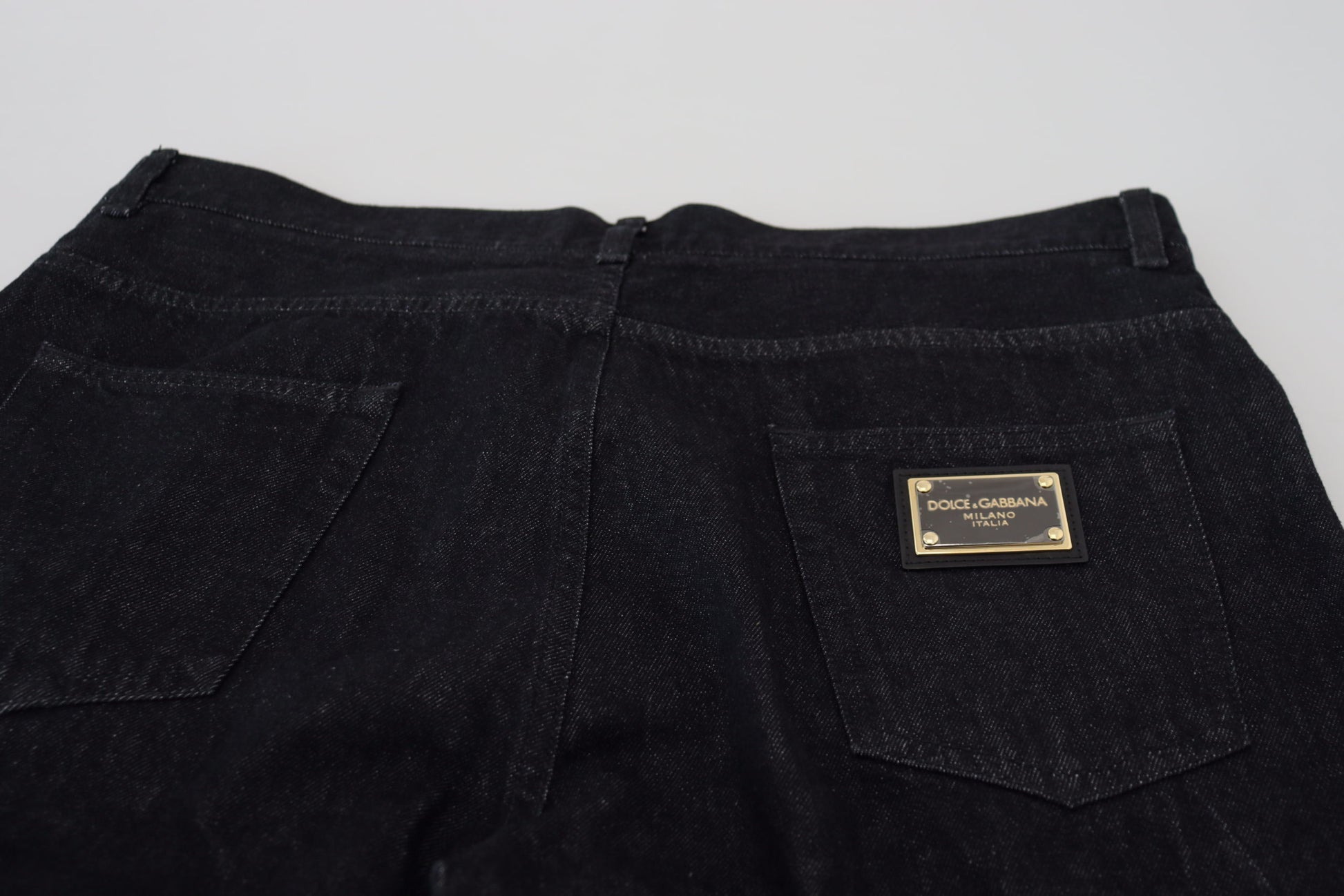 Zwart gewassen katoenen casual denim jeans voor heren