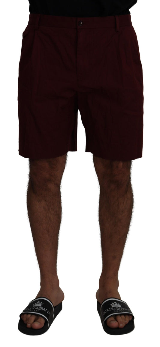 Elegante kastanjebruine shorts van katoenmix