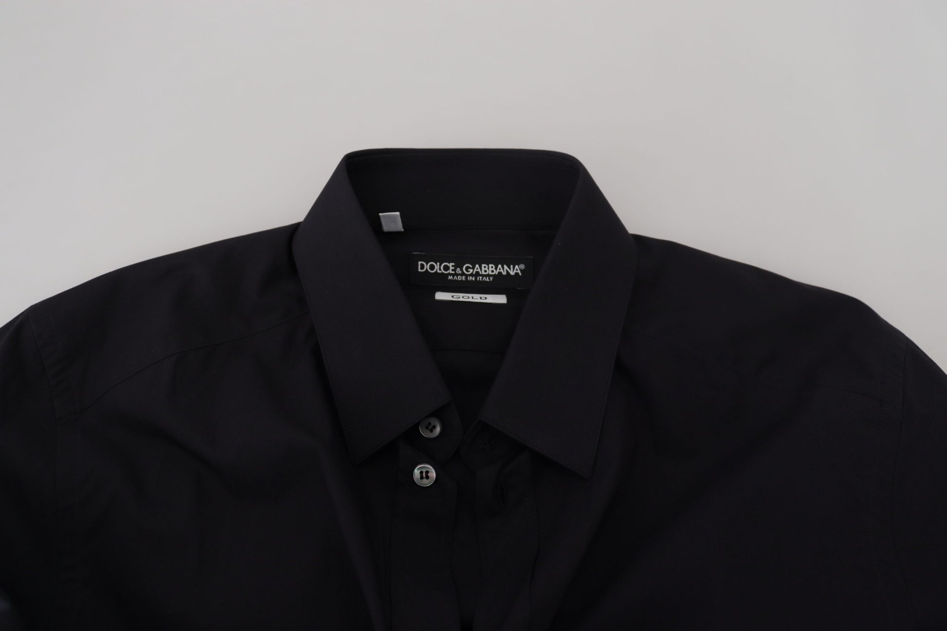 Camisa de vestir elegante de algodón negra de corte slim