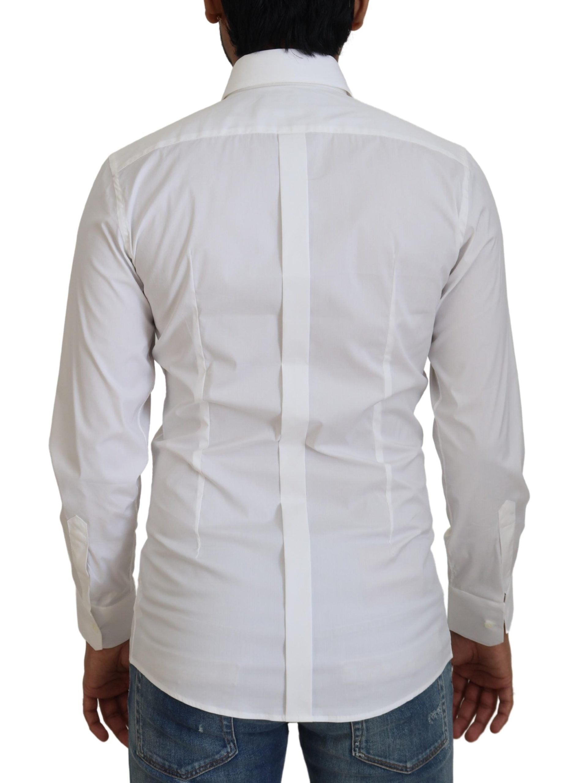 Camisa de vestir blanca deslumbrante con corte entallado