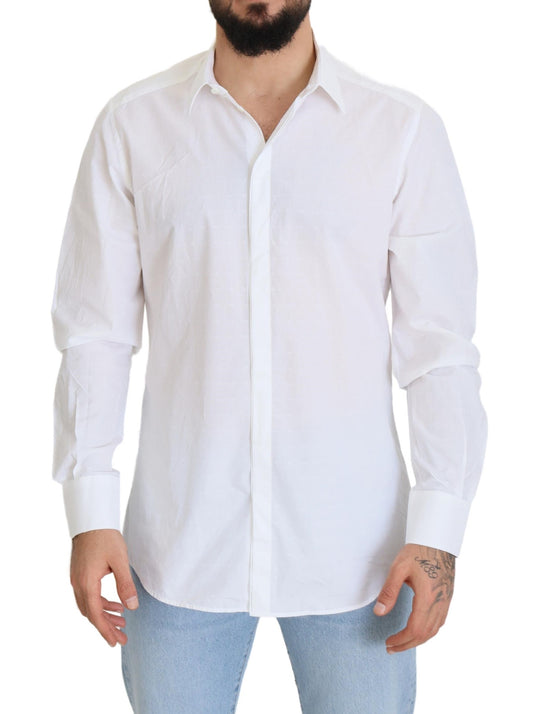 Camisa de vestir de algodón blanca Elegance Reimagined