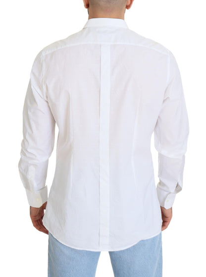 Elegance Reimagined White Cotton Dress Shirt