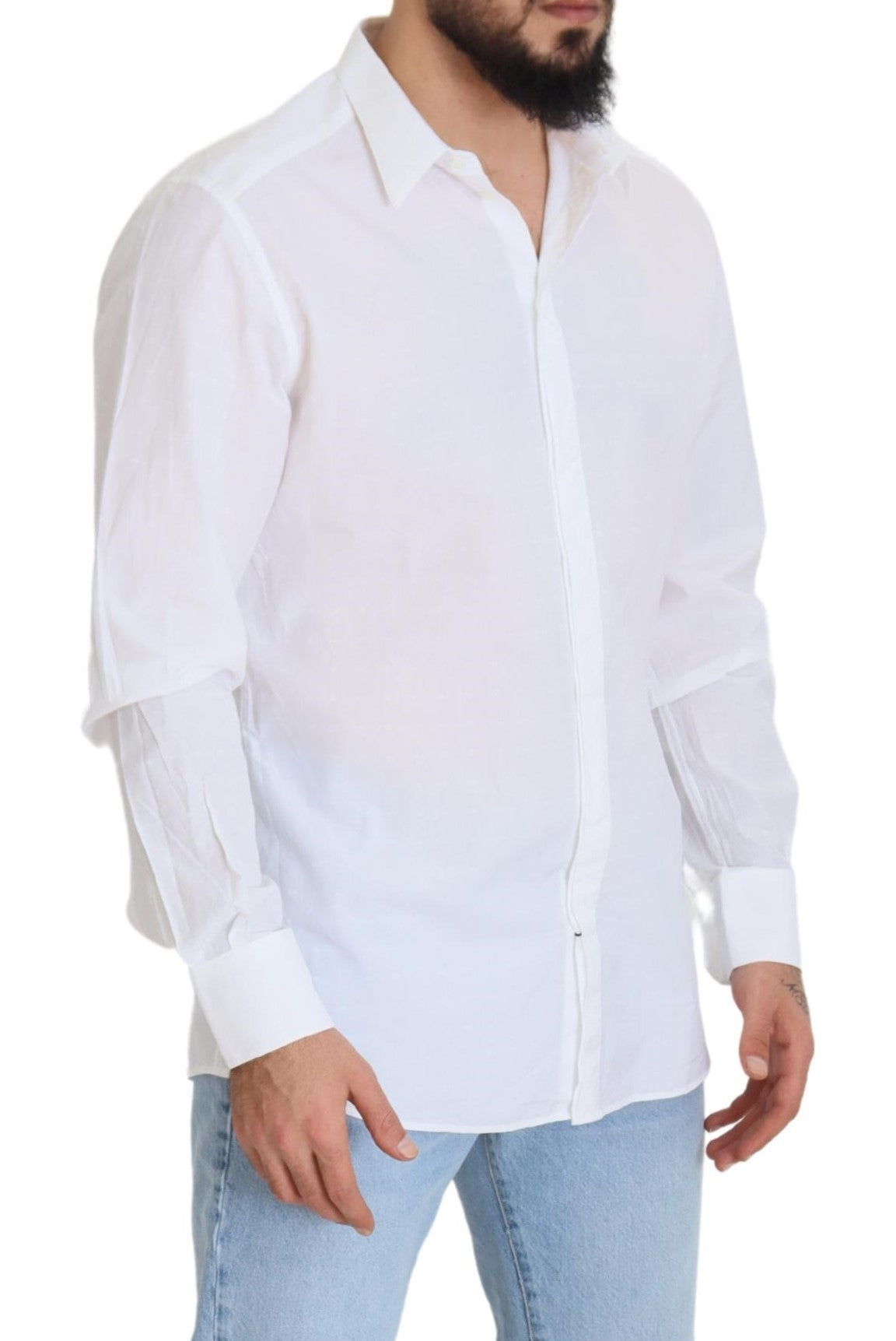 Camisa de vestir de algodón blanca Elegance Reimagined