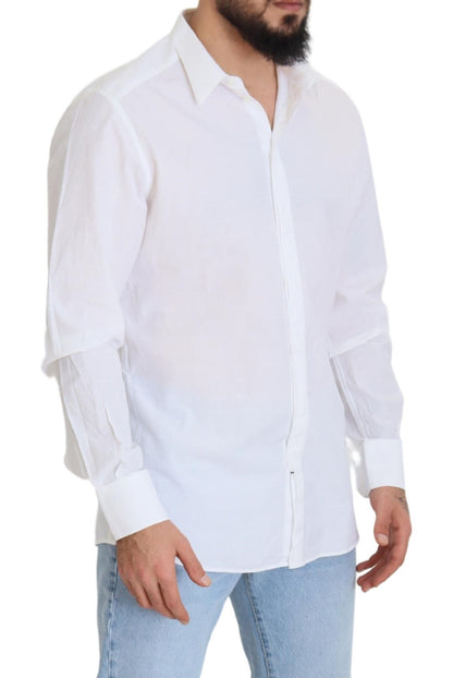 Camisa de vestir de algodón blanca Elegance Reimagined