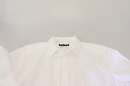 Camisa de vestir de algodón blanca Elegance Reimagined