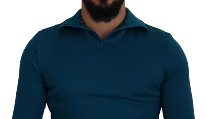 Jersey elegante de algodón azul