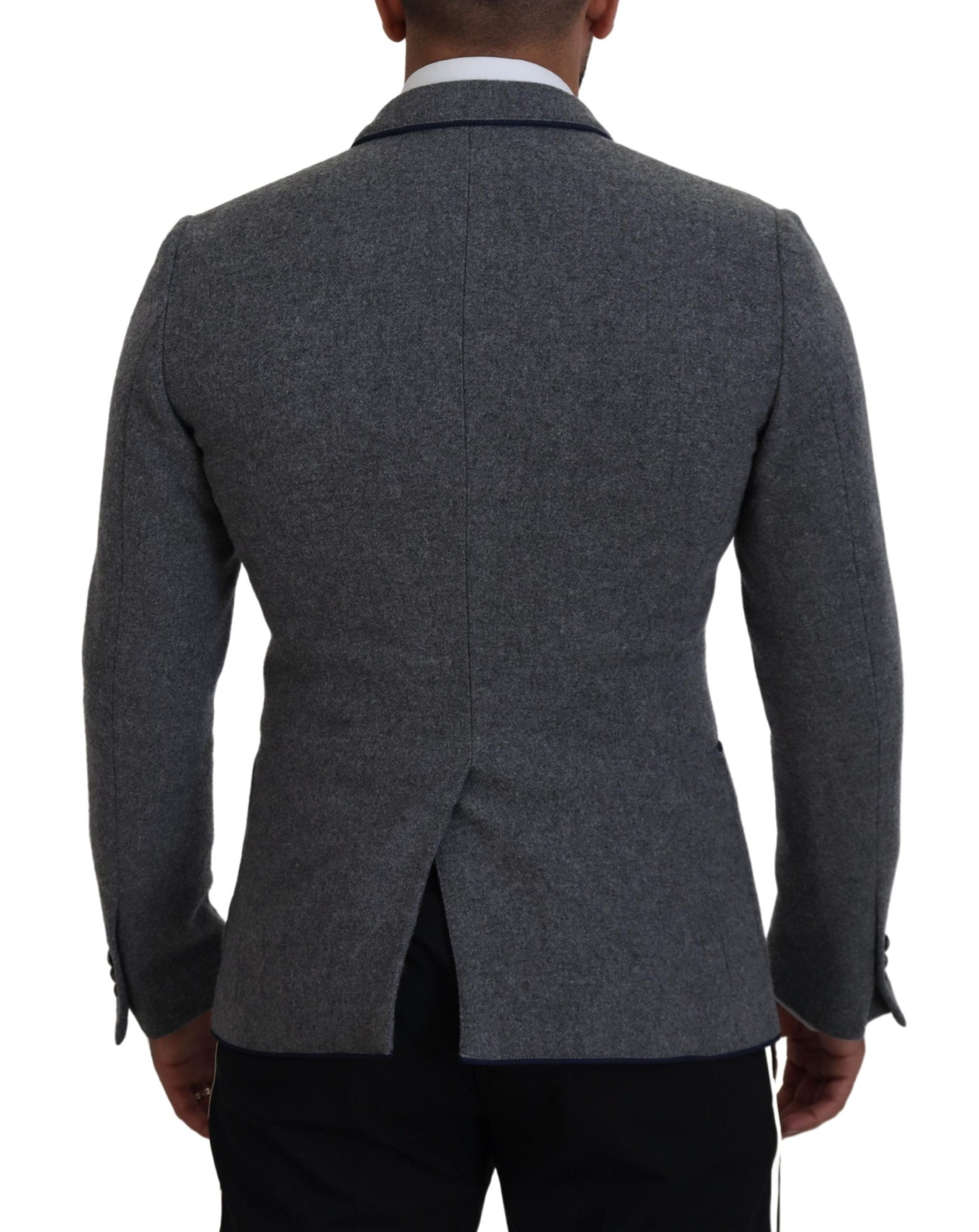 Grijze wollen rozen slim fit blazer