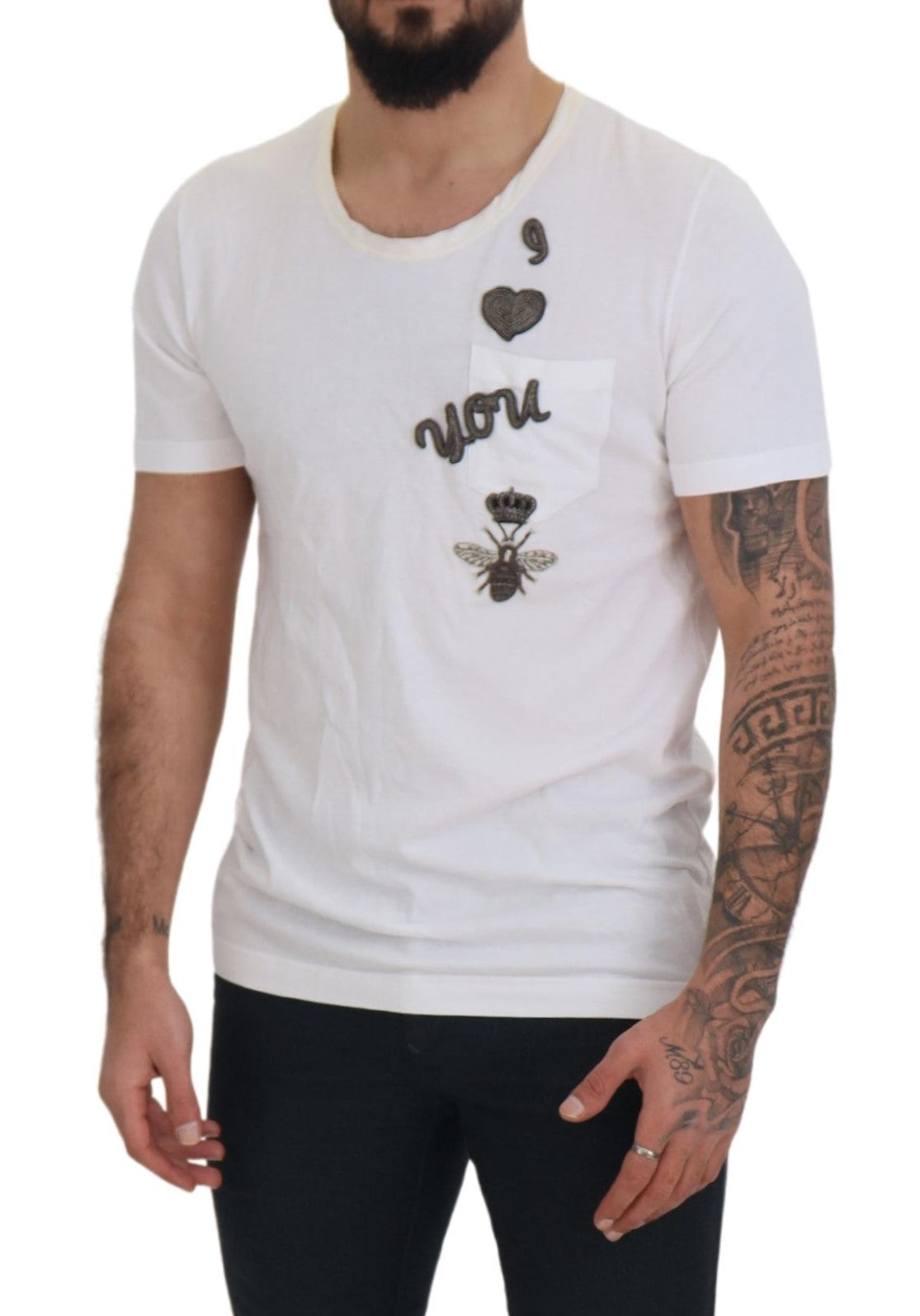 Elegant White Crewneck Cotton Silk Tee