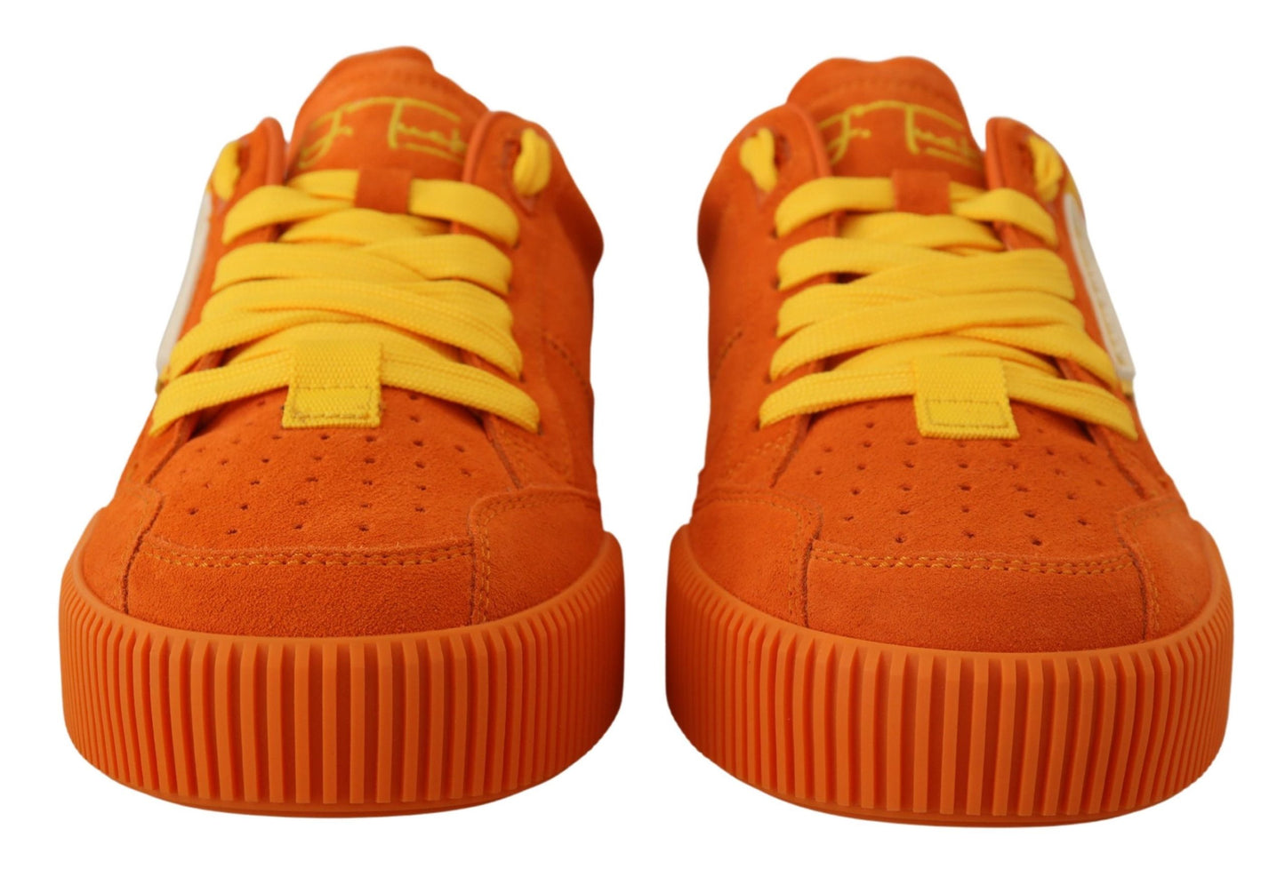 Zapatillas elegantes con cordones de ante naranja