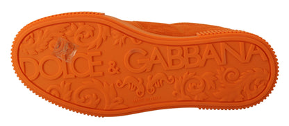 Zapatillas elegantes con cordones de ante naranja