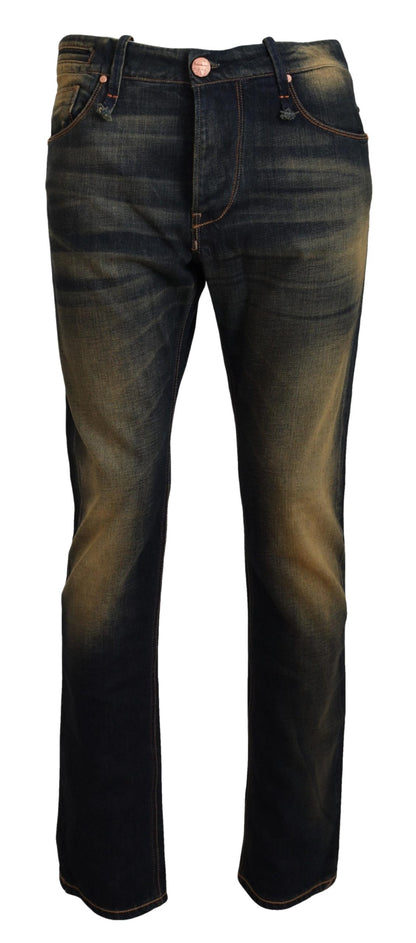 Elegant Blue Washed Denim Pants - Authentic Craftsmanship