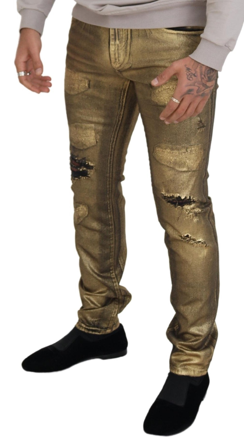 Elegante gouden denim-elegantie