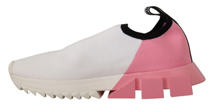 Elegant Sorrento Slip-On Sneakers in White & Pink