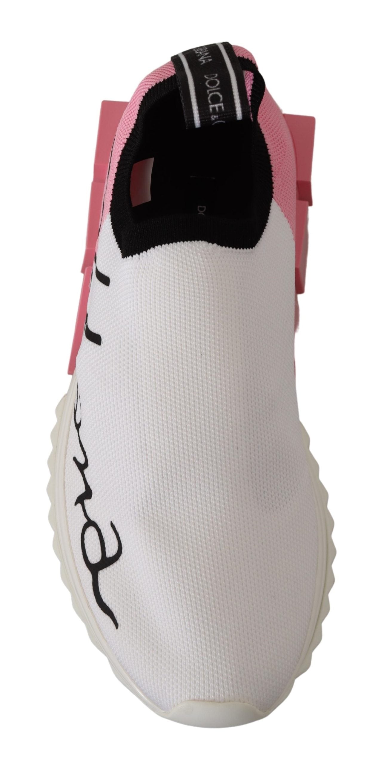 Elegantes zapatillas deportivas sin cordones Sorrento en blanco y rosa