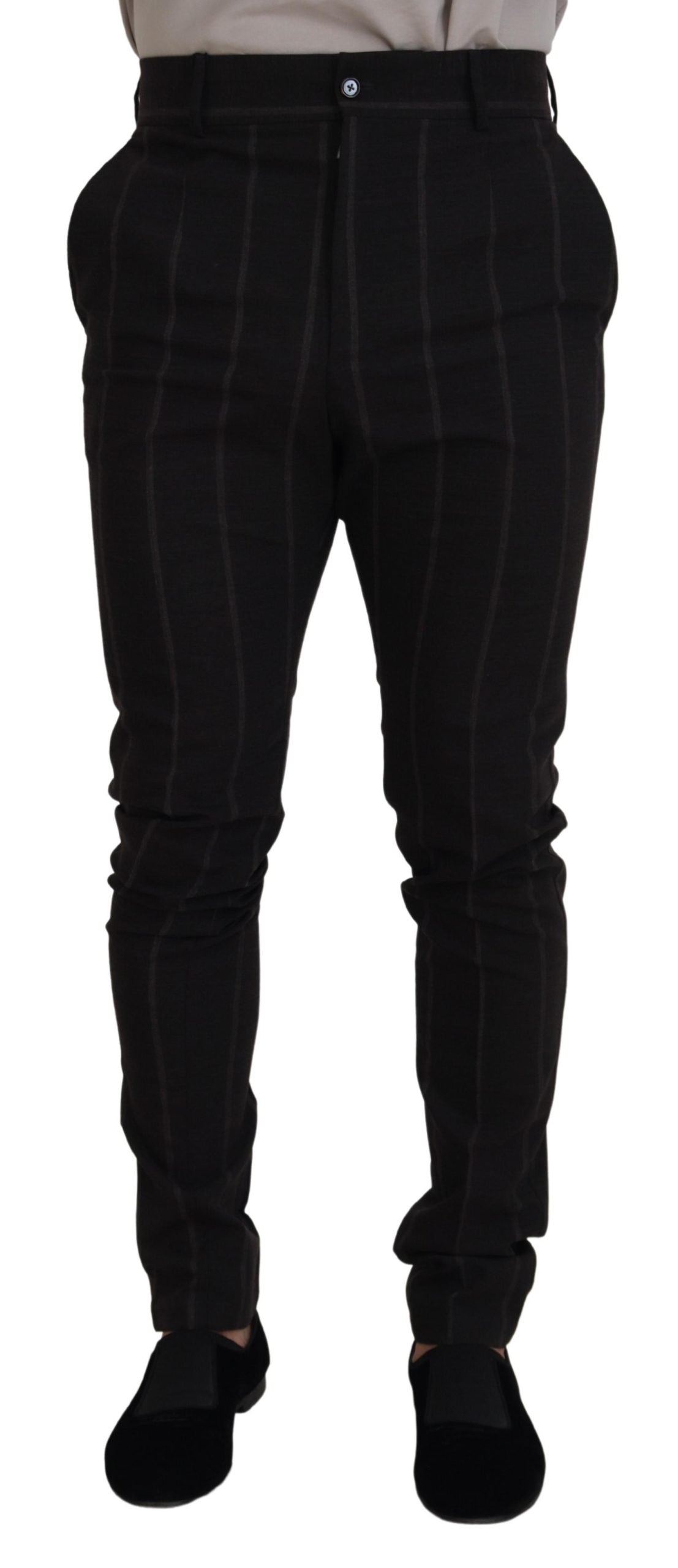 Pantalones chinos elegantes a rayas negras