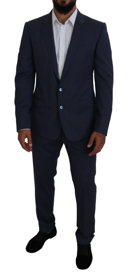 Blauwe wollen MARTINI 2-delig slim fit pak